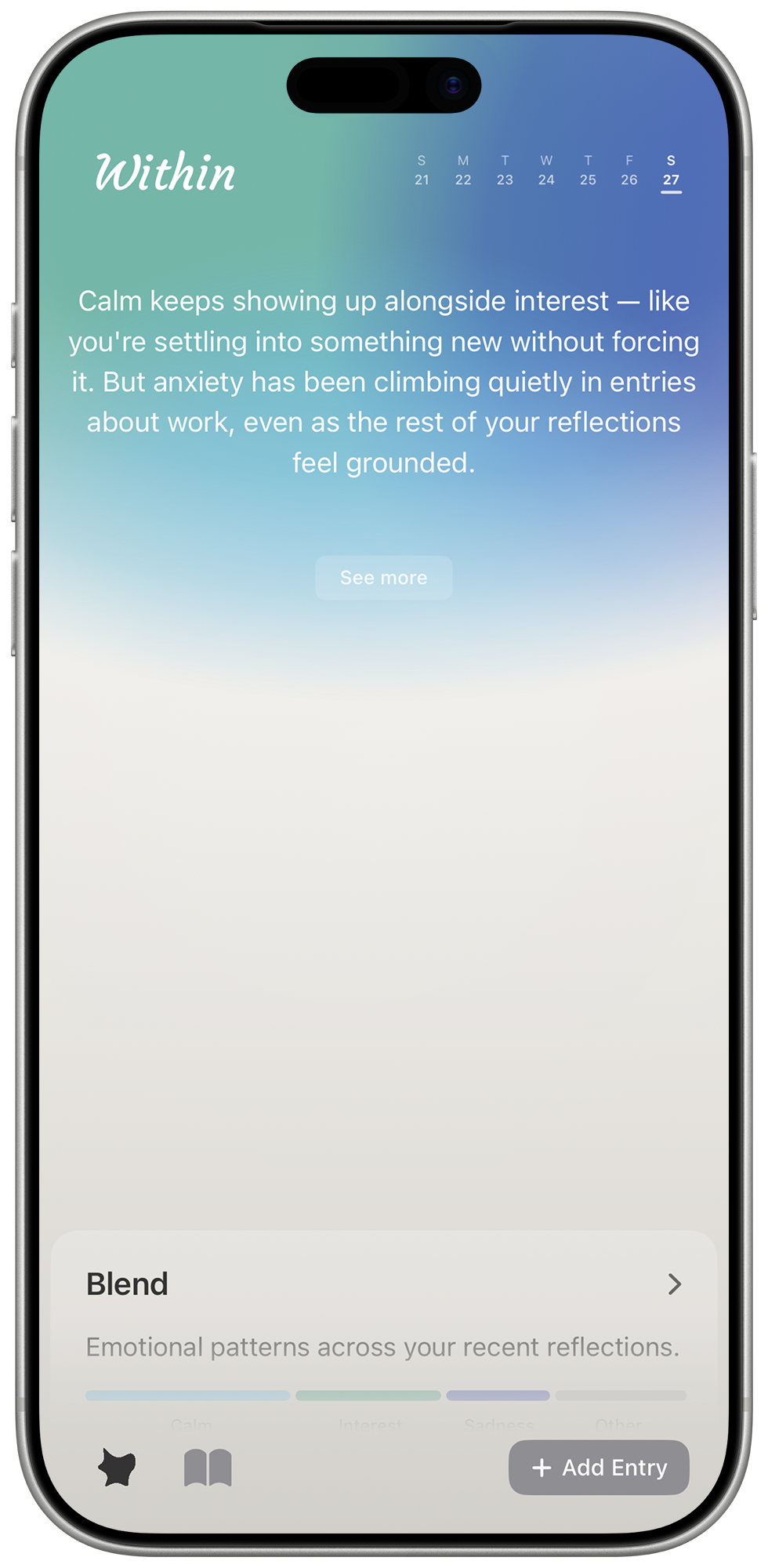 Within reflection insight showing an emotional blend